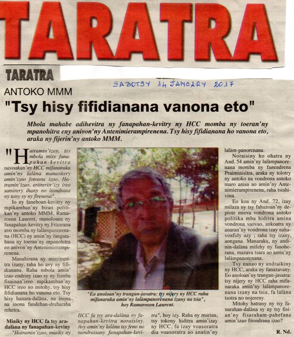Antoko MMM - "Tsy hisy fifidiana vanona eto"