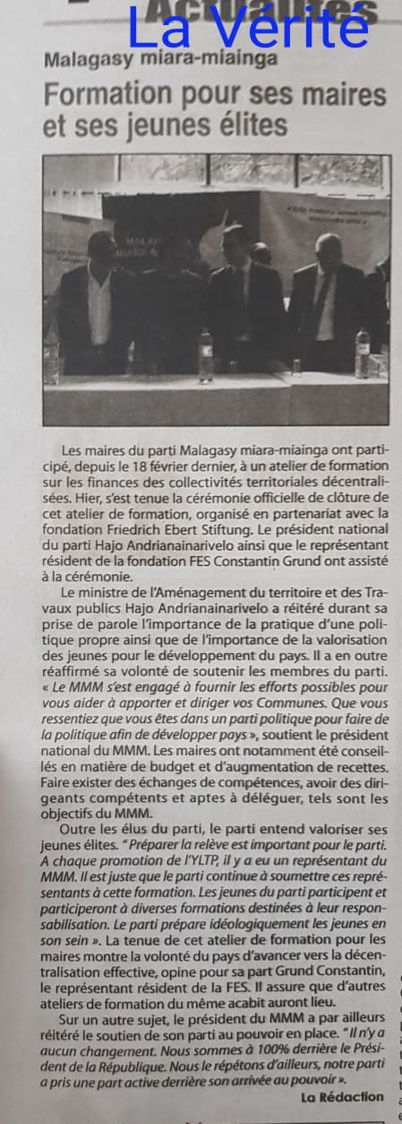 MMM : Formation pour ses maires et ses jeunes élites